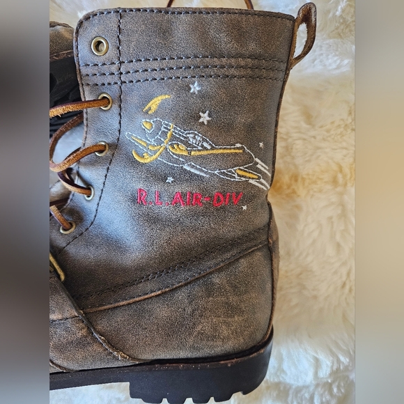 Rangers AVIATION Mens Brown Ralph Lauren Boots 100% Leather 10.5D - Picture 2 of 9